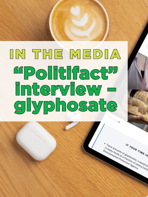 News from CRIS: In the Media – Dr. Kaminski on Glyphosate for "PolitiFact"