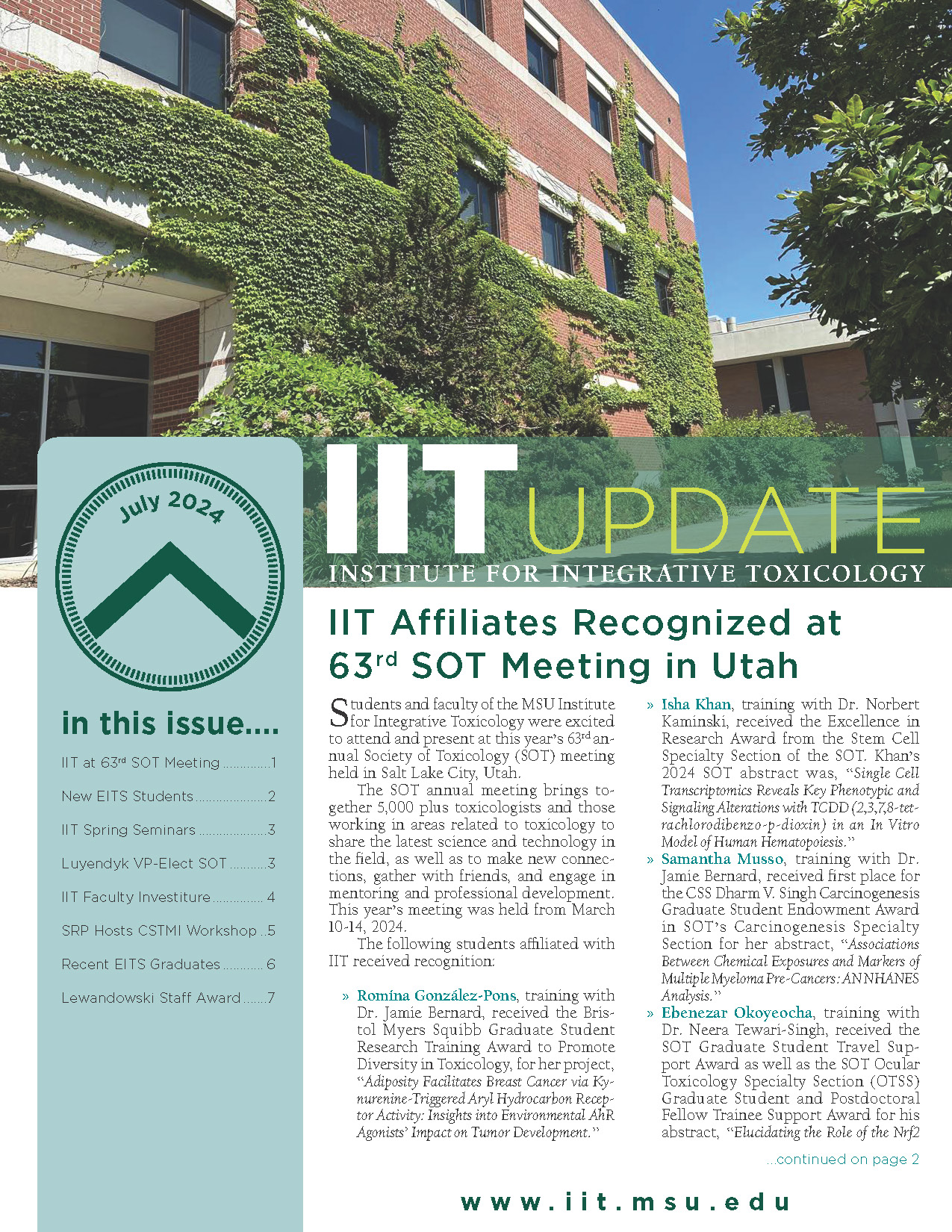 July 2024 Update Newsletter Front Page